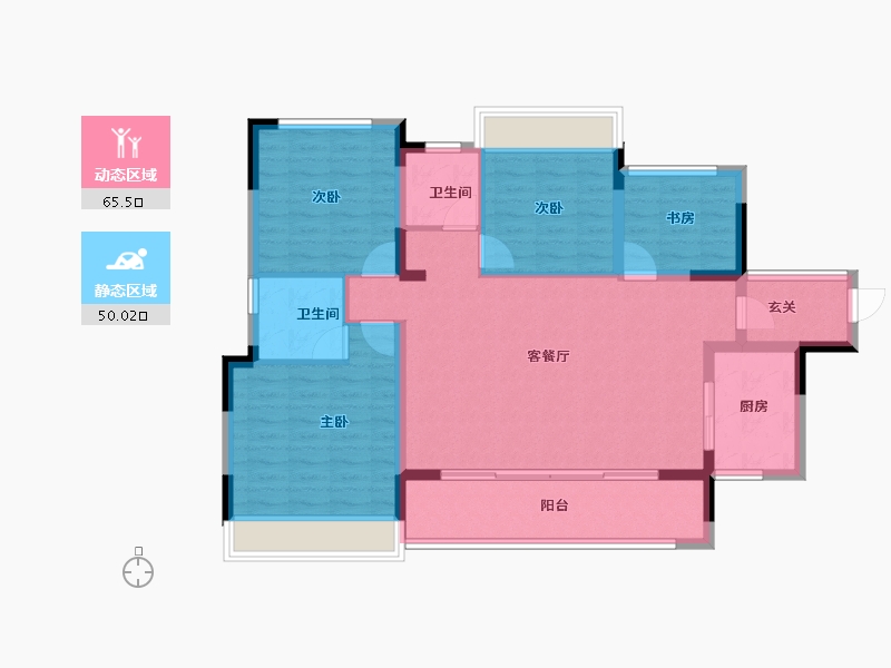 贵州省-安顺市-中交绿城桃源小镇-104.06-户型库-动静分区