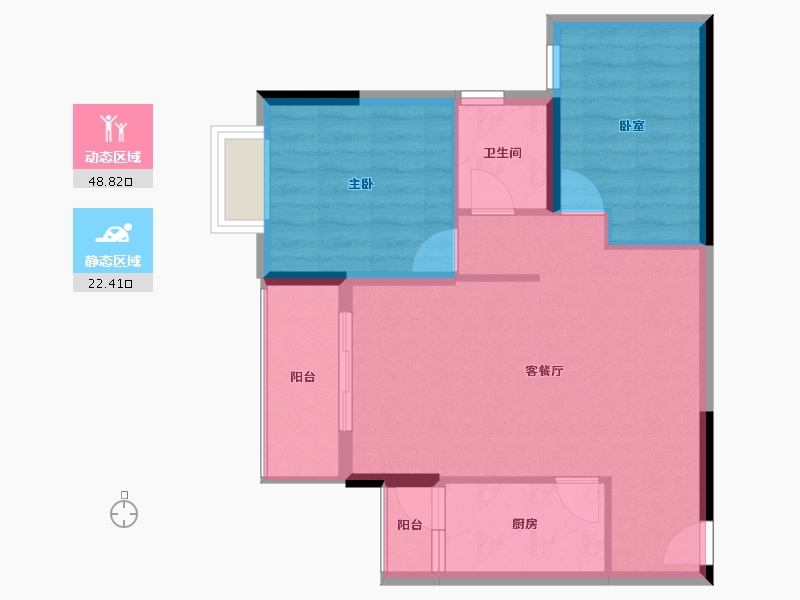 贵州省-黔南布依族苗族自治州-贵州当代MOMA未来城-64.15-户型库-动静分区