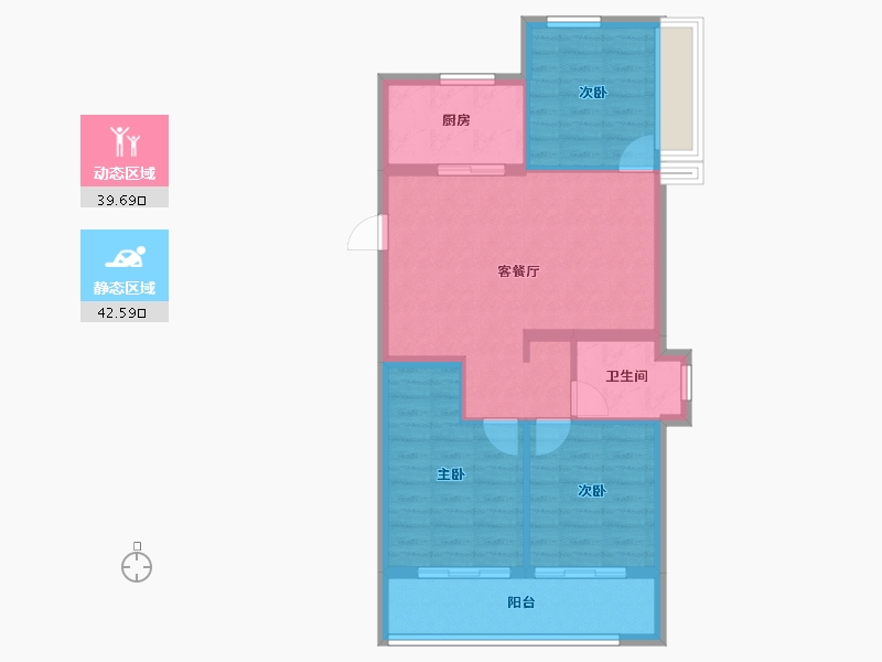 浙江省-宁波市-芳菲郡-74.19-户型库-动静分区