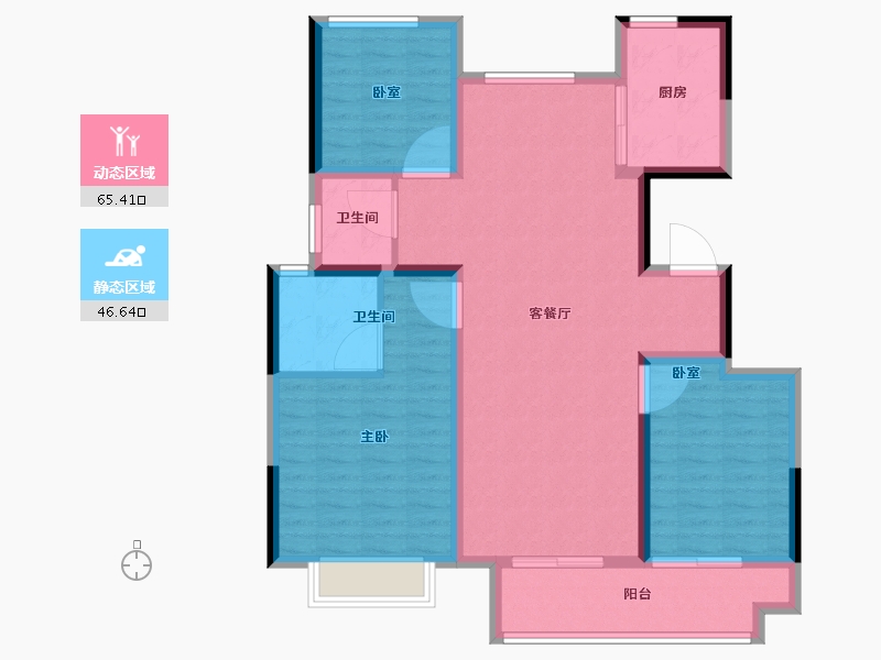 山东省-济南市-中梁云山和院-100.81-户型库-动静分区