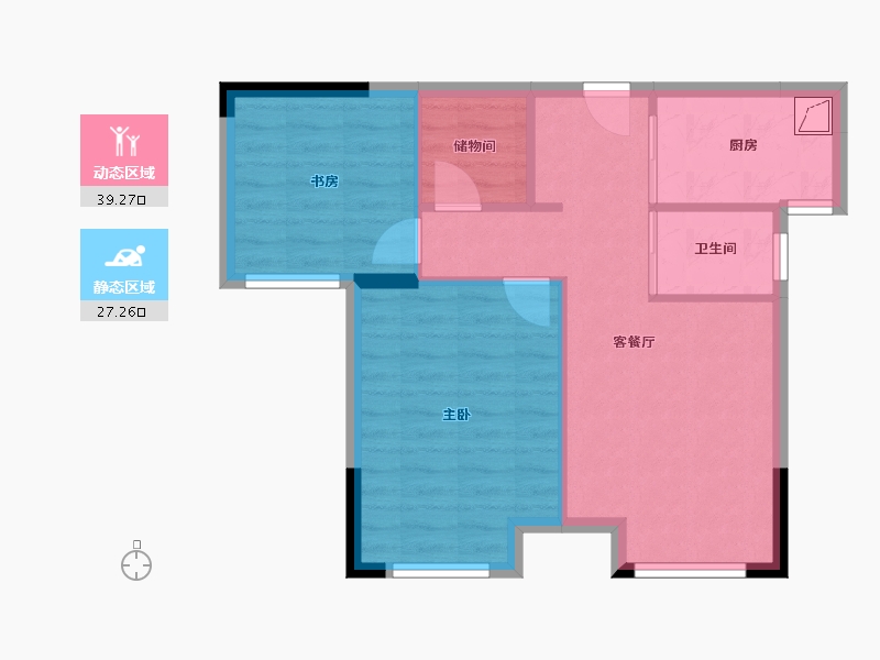 湖南省-长沙市-绿地麓湖郡-59.61-户型库-动静分区