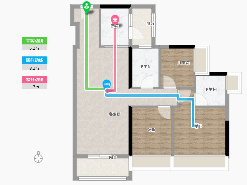 广东省-广州市-中鼎君和名城·君合府-80.00-户型库-动静线