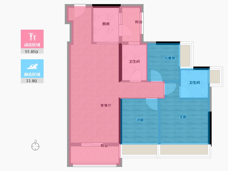 广东省-广州市-中鼎君和名城·君合府-80.00-户型库-动静分区