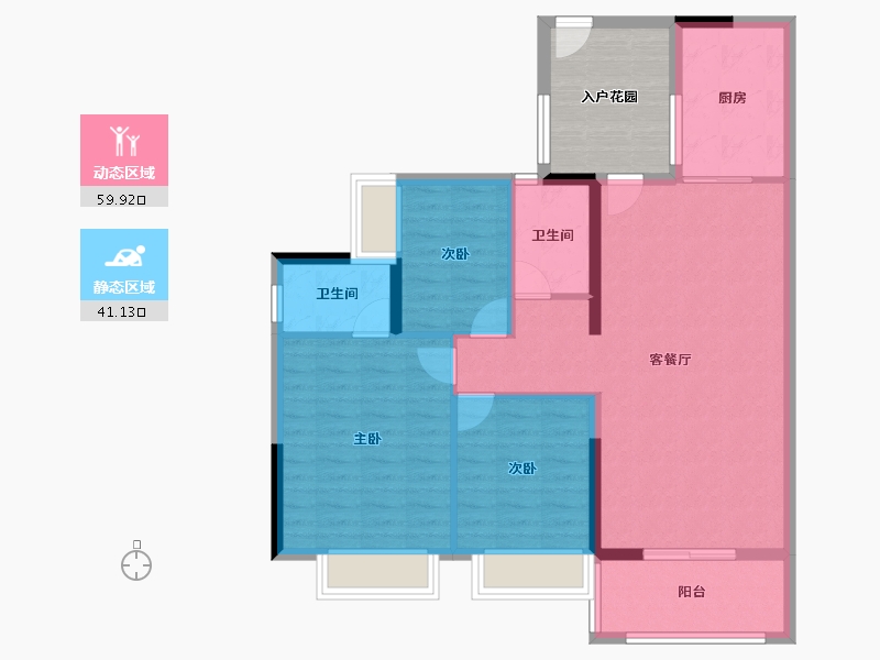 广东省-广州市-保利西悦湾-99.83-户型库-动静分区