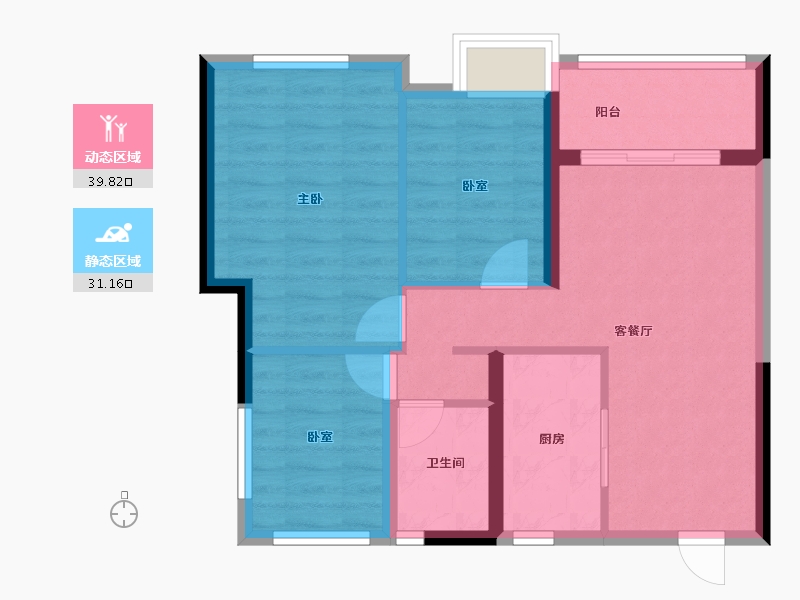 广东省-广州市-珠江西湾里-63.20-户型库-动静分区