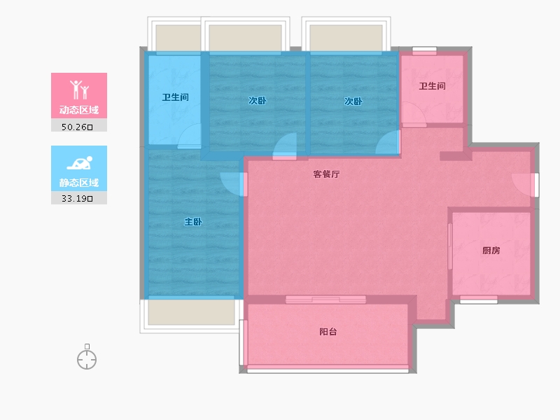 广东省-广州市-保利罗兰国际-74.40-户型库-动静分区