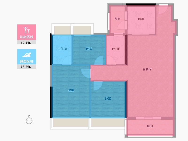 广东省-广州市-中鼎君和名城·君合府-88.00-户型库-动静分区