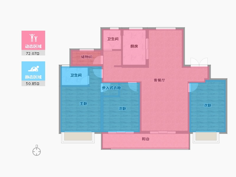 浙江省-宁波市-维科·水岸春晖-111.05-户型库-动静分区