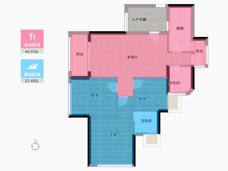 广东省-广州市-珠江西湾里-71.29-户型库-动静分区