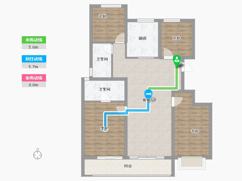 浙江省-宁波市-春来晓园-104.05-户型库-动静线