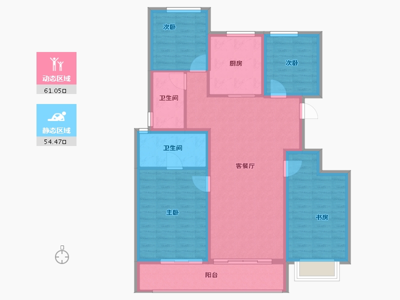 浙江省-宁波市-春来晓园-104.05-户型库-动静分区