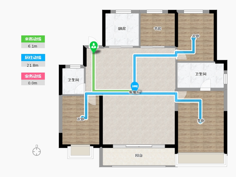 浙江省-宁波市-万科·东潮之滨-117.14-户型库-动静线