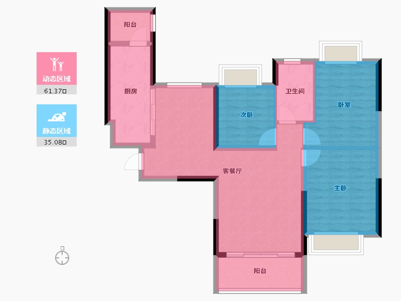 贵州省-贵阳市-恒大金阳新世界-86.39-户型库-动静分区