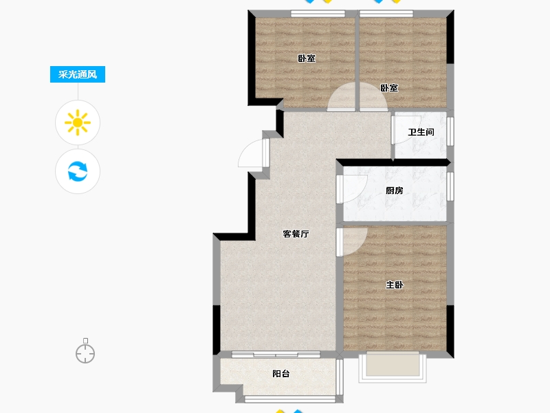 山东省-济南市-璟园-82.41-户型库-采光通风