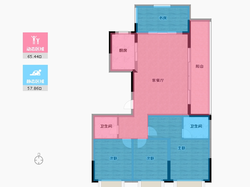 浙江省-宁波市-保利湖光印-111.67-户型库-动静分区