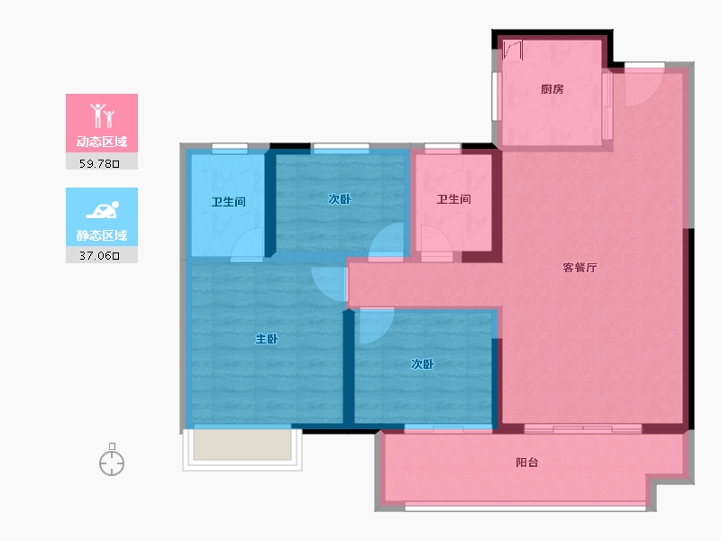 江西省-南昌市-南昌进贤吾悦广场-86.41-户型库-动静分区