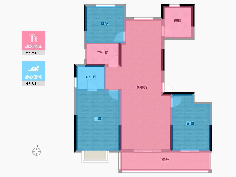 山东省-济南市-璟园-107.20-户型库-动静分区