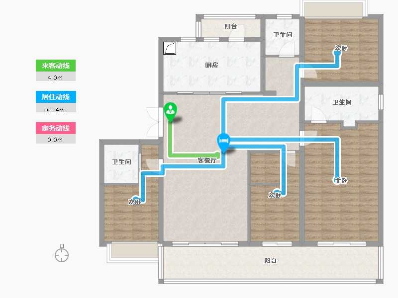 湖南省-长沙市-绿地麓湖郡-148.65-户型库-动静线