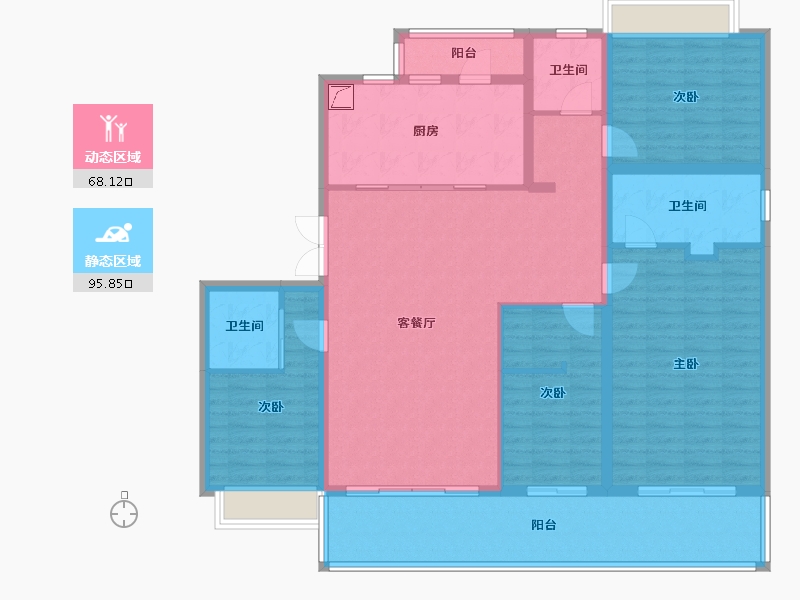 湖南省-长沙市-绿地麓湖郡-148.65-户型库-动静分区