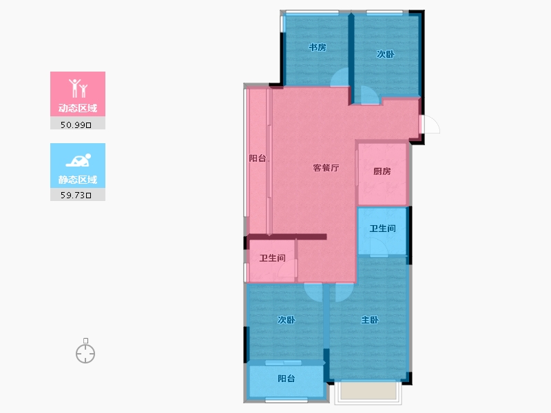 浙江省-宁波市-万科·东潮之滨-99.77-户型库-动静分区