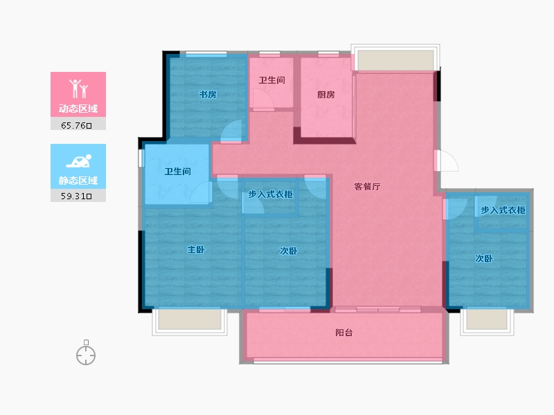 浙江省-宁波市-保利湖光印-112.35-户型库-动静分区