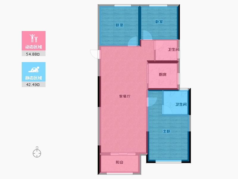 湖南省-长沙市-澳海望洲府-87.77-户型库-动静分区