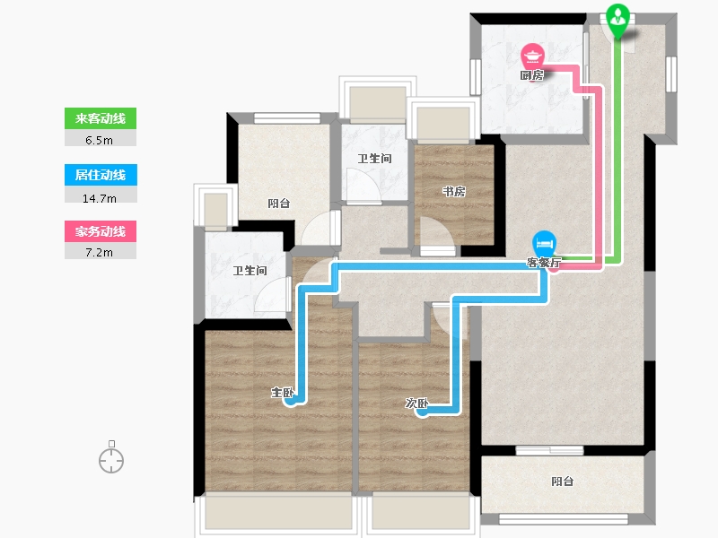 广东省-广州市-保利西悦湾-86.40-户型库-动静线