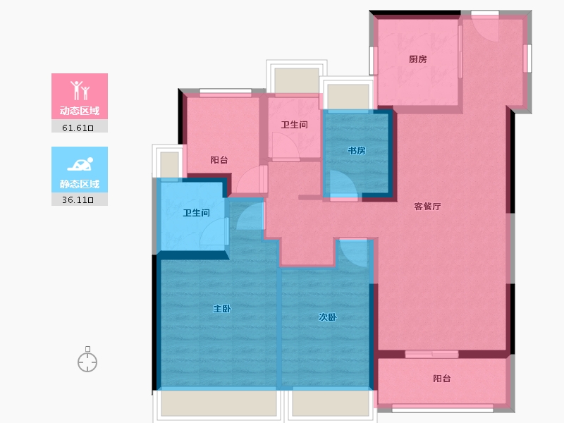 广东省-广州市-保利西悦湾-86.40-户型库-动静分区