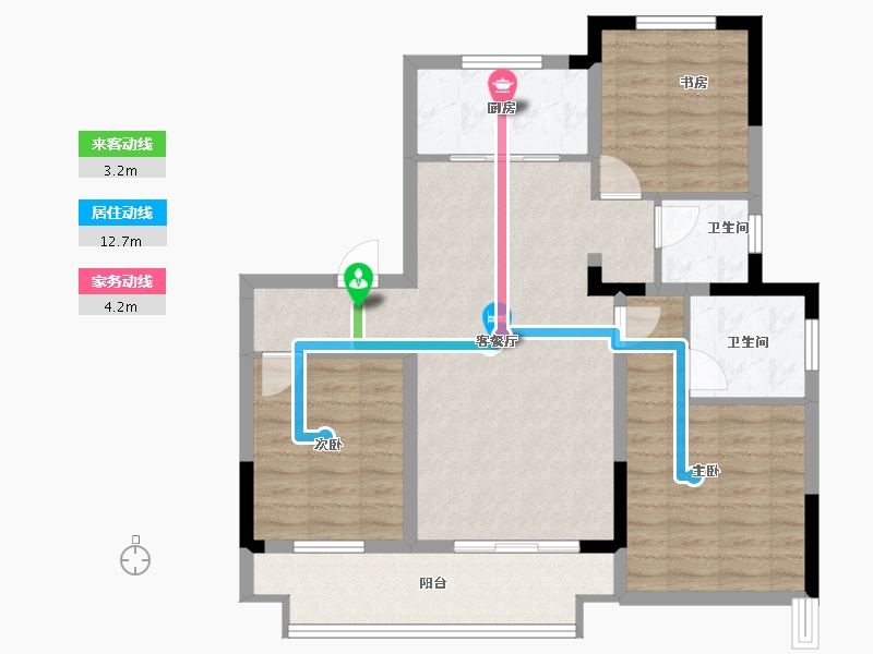 浙江省-宁波市-宝龙东望-87.01-户型库-动静线