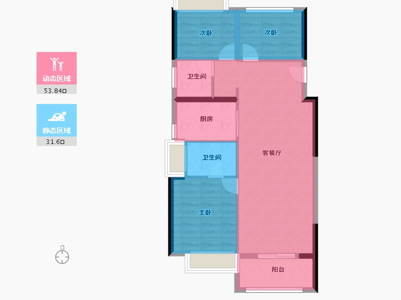 广东省-广州市-保利西悦湾-76.91-户型库-动静分区