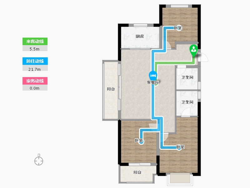 浙江省-宁波市-祥生·潮起云悦-93.08-户型库-动静线