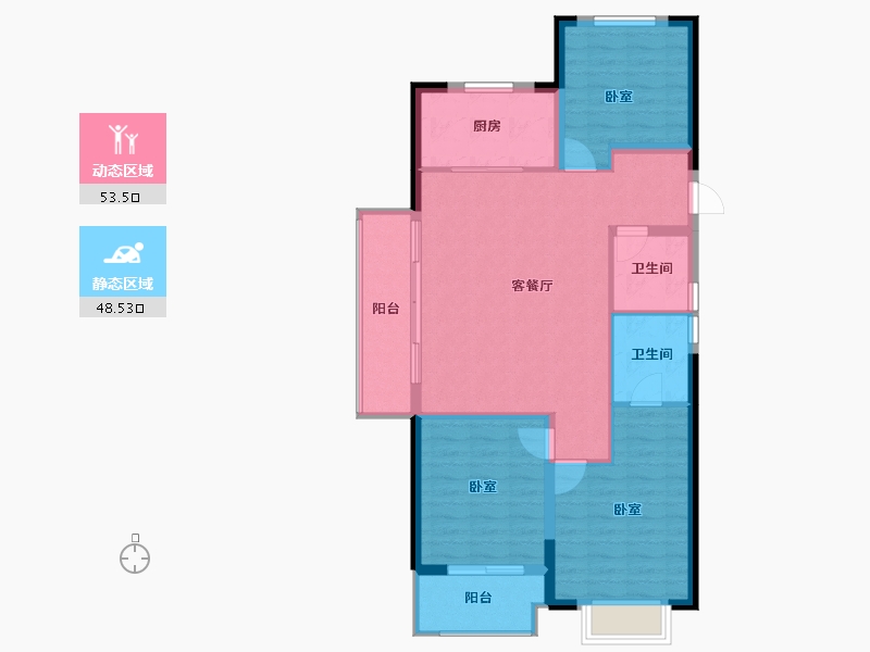 浙江省-宁波市-祥生·潮起云悦-93.08-户型库-动静分区