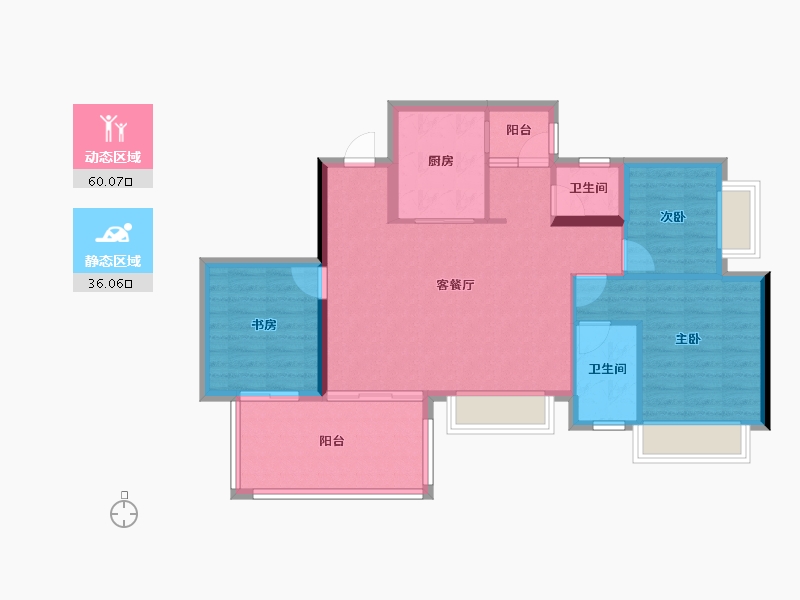 贵州省-贵阳市-金地旭辉上观-86.72-户型库-动静分区