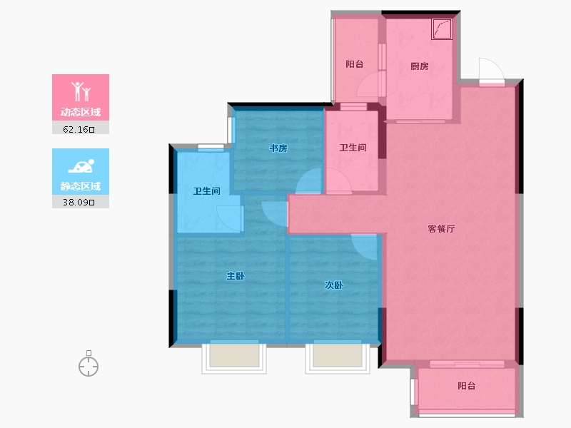 贵州省-黔南布依族苗族自治州-贵州当代MOMA未来城-90.00-户型库-动静分区