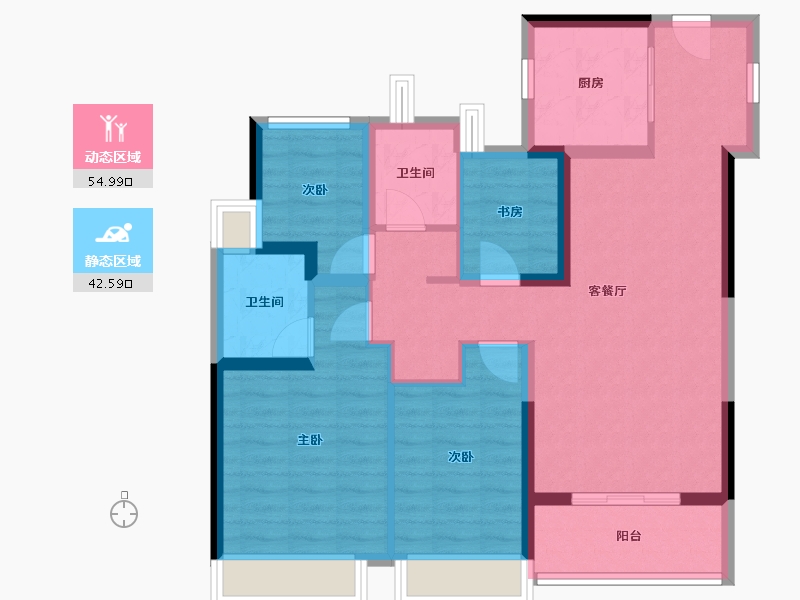 广东省-广州市-保利西悦湾-86.40-户型库-动静分区