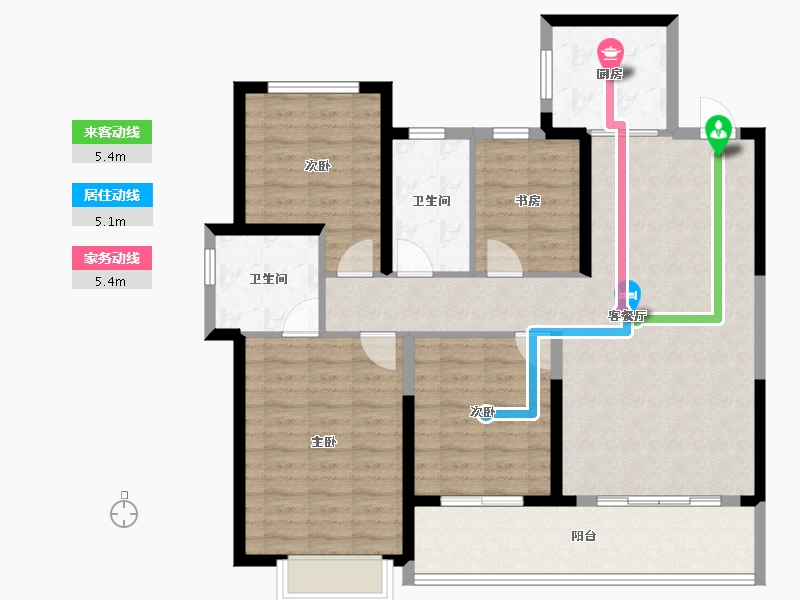 浙江省-宁波市-江上印-110.78-户型库-动静线