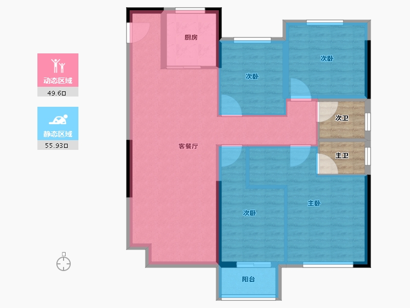 福建省-泉州市-南安中骏云景府-101.59-户型库-动静分区