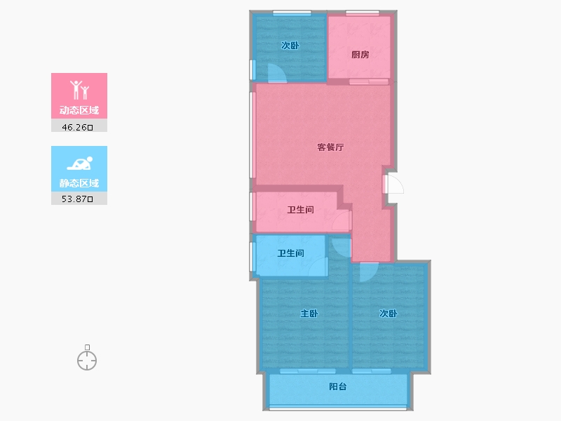 浙江省-宁波市-春来晓园-90.67-户型库-动静分区