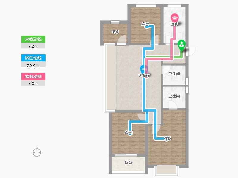 浙江省-宁波市-保利·天悦(三期)-85.38-户型库-动静线