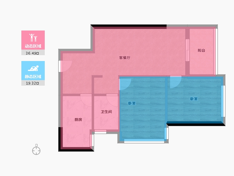 广东省-广州市-珠江西湾里-49.60-户型库-动静分区