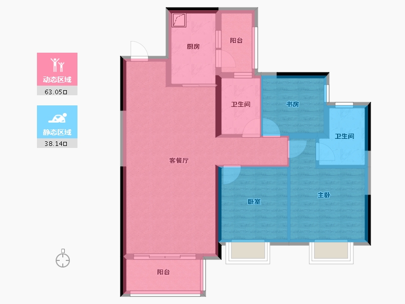 贵州省-黔南布依族苗族自治州-贵州当代MOMA未来城-90.40-户型库-动静分区