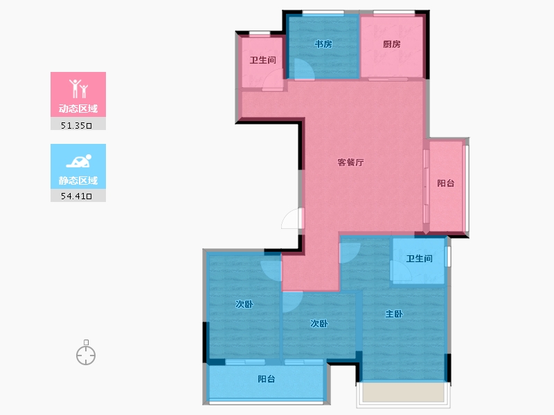 贵州省-安顺市-中交绿城桃源小镇-95.05-户型库-动静分区