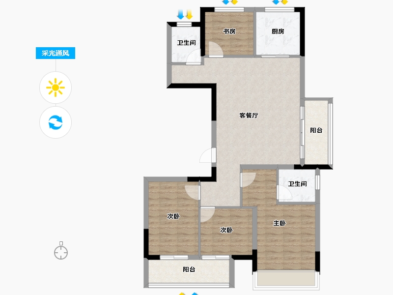 贵州省-安顺市-中交绿城桃源小镇-95.05-户型库-采光通风