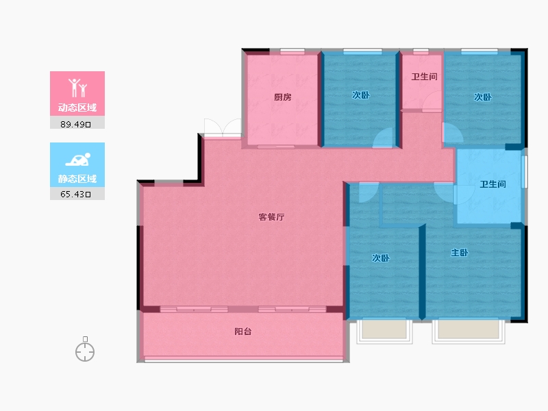 浙江省-宁波市-宝龙一城-141.58-户型库-动静分区