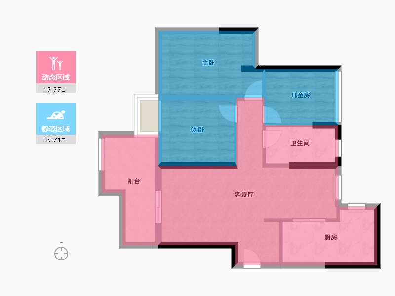 广东省-广州市-卓越招商臻珑府-62.39-户型库-动静分区