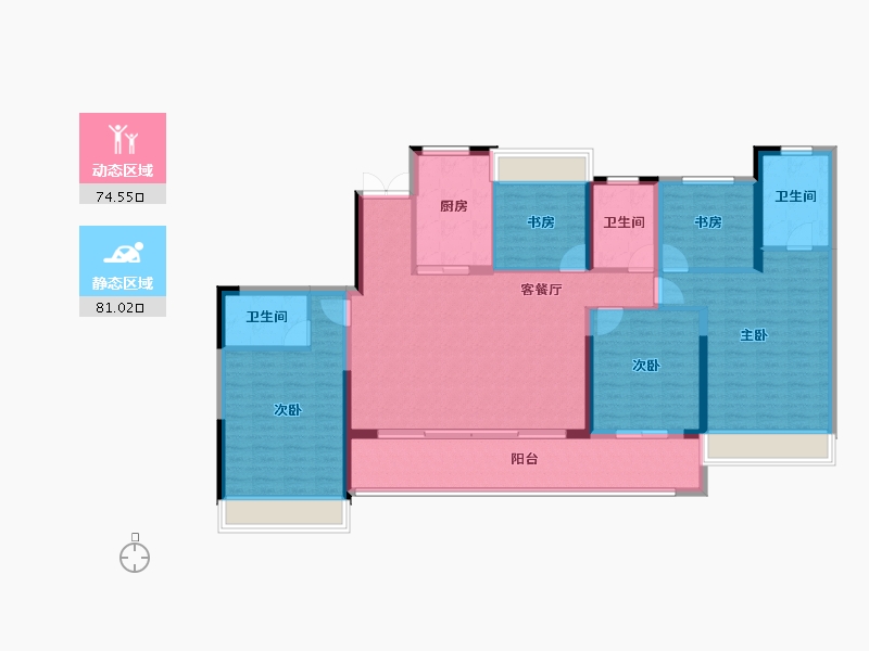 江苏省-常州市-桃花院子-140.96-户型库-动静分区