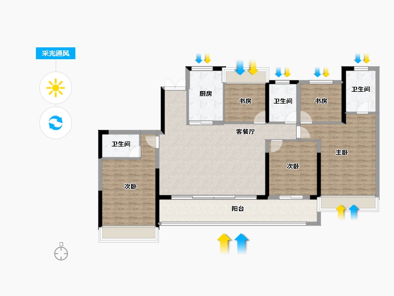 江苏省-常州市-桃花院子-140.96-户型库-采光通风