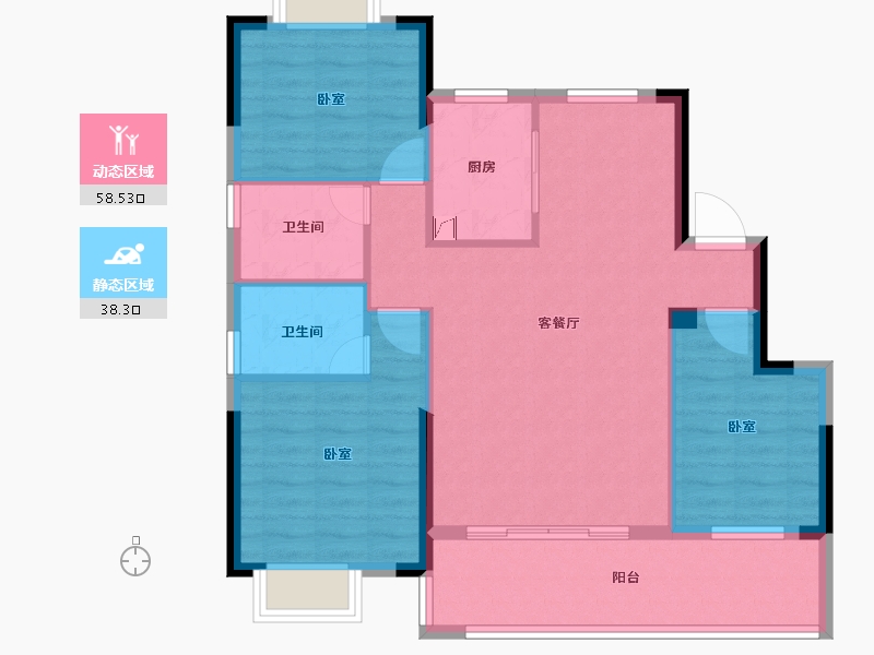 江西省-南昌市-祥和颂-87.27-户型库-动静分区