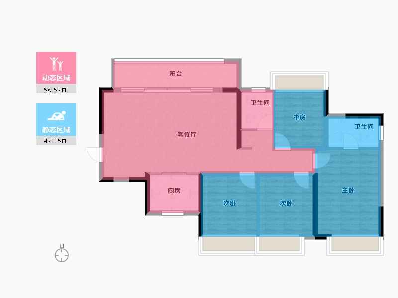 贵州省-安顺市-中交绿城桃源小镇-93.15-户型库-动静分区