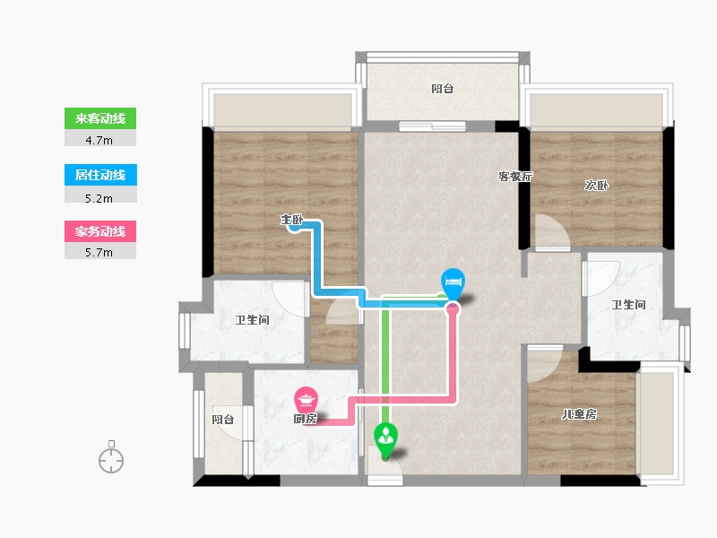 广东省-广州市-中鼎君和名城·君合府-76.80-户型库-动静线